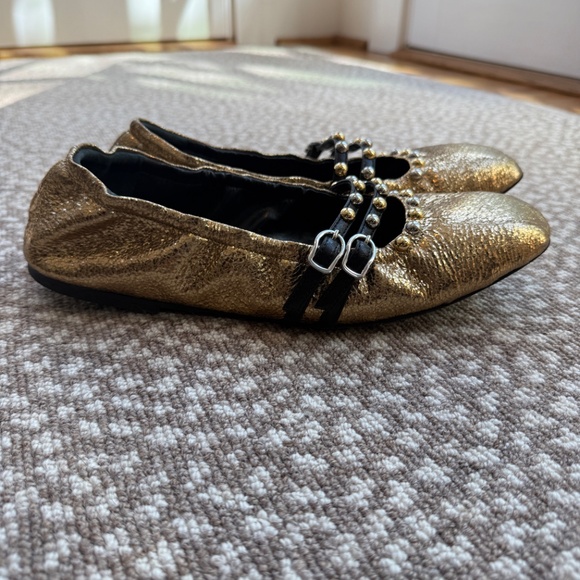 Ann Mashburn Gold Studded Ballet Flats size 40/9.5 - Picture 4 of 8